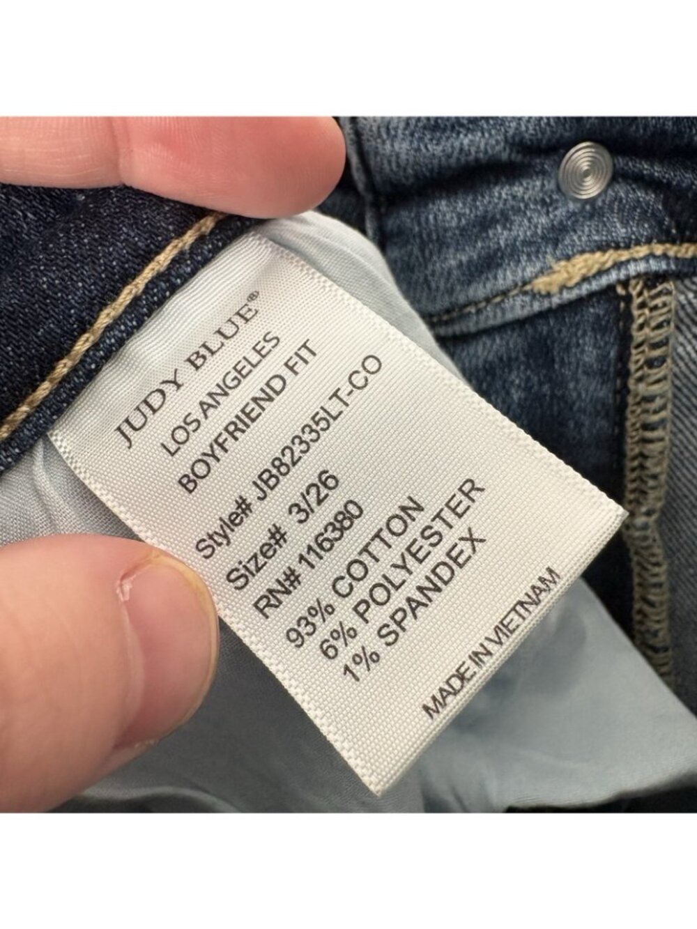 Judy Blue Women Size 3/26 Mid-Rise Bleach Wash Boyfriend Fit Jeans 82335 - Picture 12 of 13